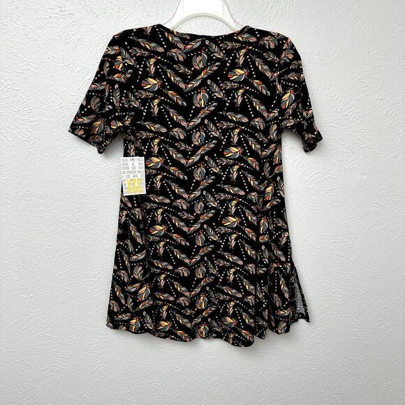 NWT LuLaRoe Feathers Perfect T-Shirt Tunic Length - Picture 6 of 9